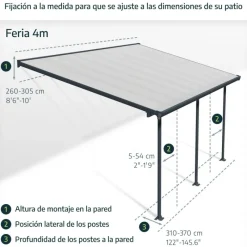 Helsinki Pergola 3 X 6.6 m Pergola in Legno di Cedro-Canopia Outlet