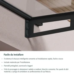 Herald Pensilina Da Esterno 670X140 cm Trasparente-Canopia Online