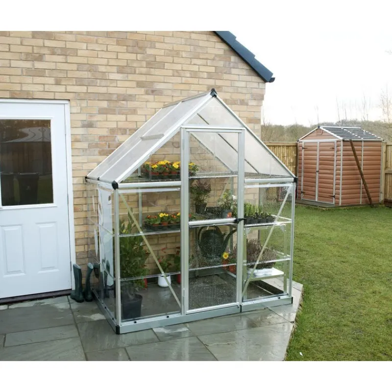 Hybrid Serra Da Giardino in Policarbonato 126X185X208 cm Argento-Canopia Online