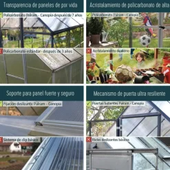 Hybrid Serra Da Giardino in Policarbonato 185X185X208 cm Grigio-Canopia Best