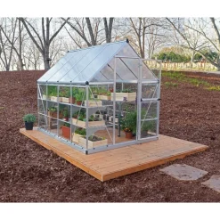 Hybrid Serra Da Giardino in Policarbonato 247X185X208 cm Argento-Canopia Discount