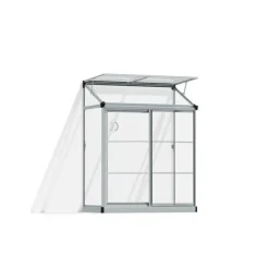 Lean-To Serra Da Giardino in Policarbonato 125X63X160 cm Trasparente-Canopia Online