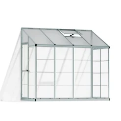 Lean-To Serra Da Giardino in Policarbonato Argento 244X124X225 cm Ibrida-Canopia Discount