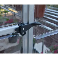 Lean-To Serra Da Giardino in Policarbonato Argento 244X124X225 cm Ibrida-Canopia Discount