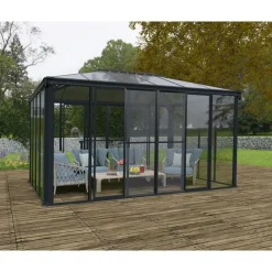 Ledro Gazebo Chiuso in Alluminio 3X4.3 m-Canopia Discount