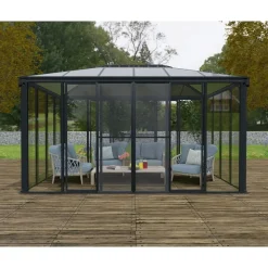 Ledro Gazebo Chiuso in Alluminio 3X4.3 m-Canopia Discount
