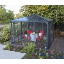 Ledro Gazebo Chiuso in Alluminio 3.6X3.6 m-Canopia Hot