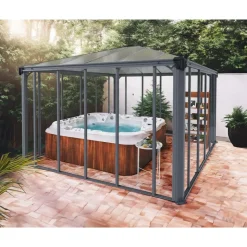 Ledro Gazebo Chiuso in Alluminio 3.6X3.6 m-Canopia Hot