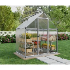 Mythos Doppio Strato Serra Da Giardino in Policarbonato 126X185X208 cm Argento-Canopia Clearance