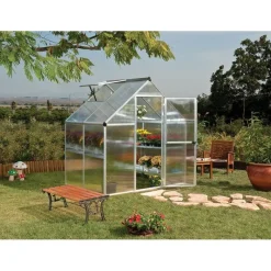 Mythos Doppio Strato Serra Da Giardino in Policarbonato 126X185X208 cm Argento-Canopia Clearance