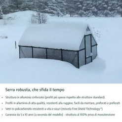 Mythos Doppio Strato Serra Da Giardino in Policarbonato 306X185X208 cm Argento-Canopia