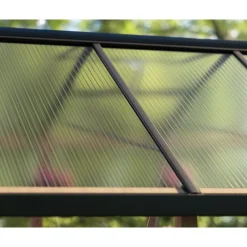 NATURA Doppio Strato Serra Da Giardino in Policarbonato 641X237.5X261 cm - Legno di cedro-Canopia Outlet