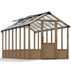 NATURA Doppio Strato Serra Da Giardino in Policarbonato 500.5X237.5X261 cm - Legno di cedro-Canopia