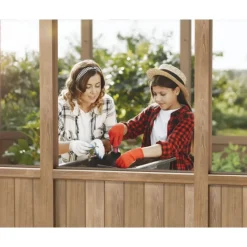 NATURA Doppio Strato Serra Da Giardino in Policarbonato 500.5X237.5X261 cm - Legno di cedro-Canopia