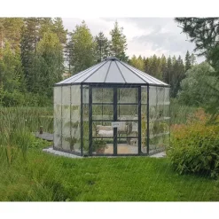 Oasis Serra Da Giardino in Policarbonato Esagonale 363X316X289 cm Grigio-Canopia