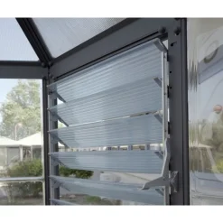 Oasis Serra Da Giardino in Policarbonato Esagonale 247X213X267 cm Grigio-Canopia Outlet