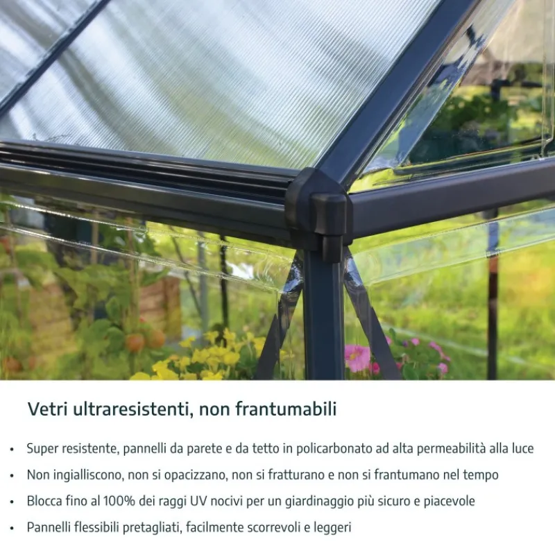 Octave Trasparente Serra Da Giardino in Policarbonato 367X244X229 cm Argento-Canopia Online