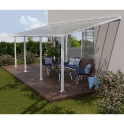 Olympia Pergola Addossata in Alluminio 3X8.6 m Grigio-Canopia Sale