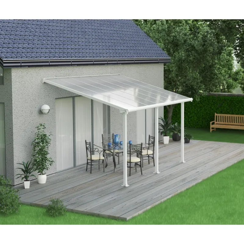 Olympia Pergola Addossata in Alluminio 3X4.3 m Bianco-Canopia Best