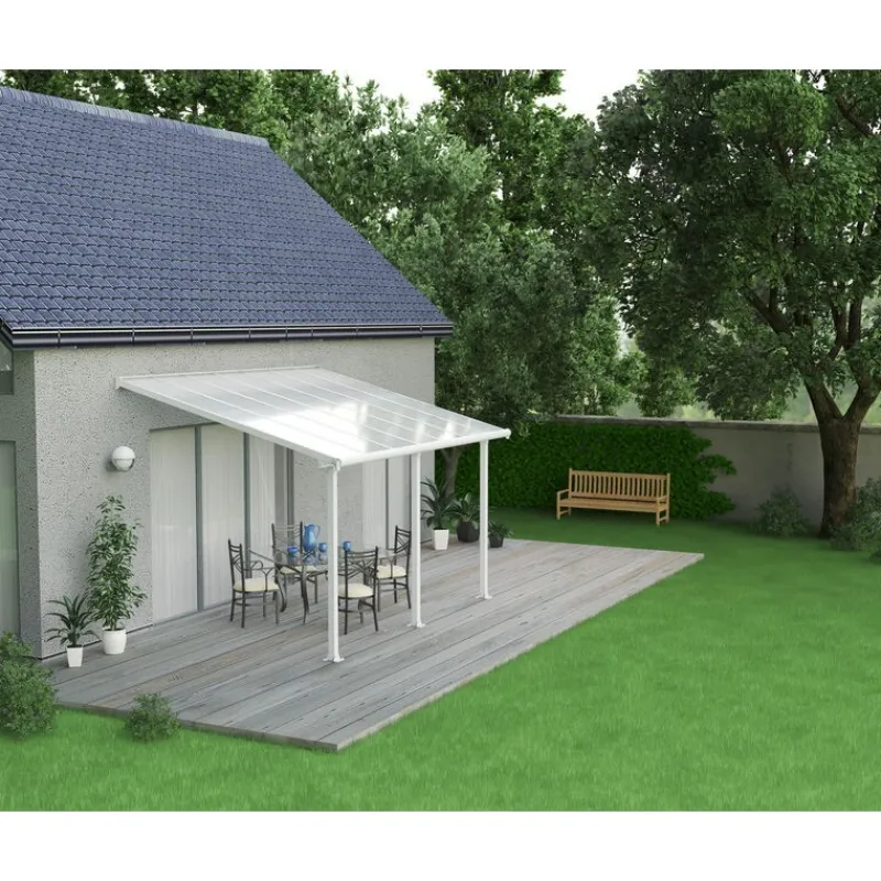 Olympia Pergola Addossata in Alluminio 3X4.3 m Bianco-Canopia Best