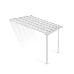 Olympia Pergola Addossata in Alluminio 3X3 m Bianco-Canopia Discount