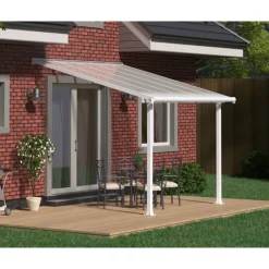 Olympia Pergola Addossata in Alluminio 3X3 m Bianco-Canopia Discount