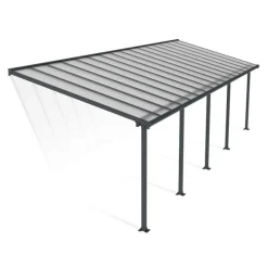 Olympia Pergola Addossata in Alluminio 3X9.8 m Grigio-Canopia Sale