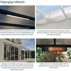 Olympia Pergola Addossata in Alluminio 3X9.8 m Grigio-Canopia Sale