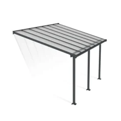 Olympia Pergola Addossata in Alluminio 3X4.3 m Grigio-Canopia Online