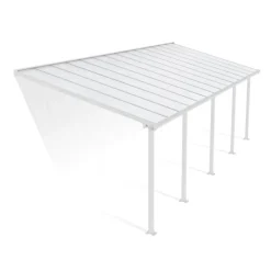 Olympia Pergola Addossata in Alluminio 3X8.6 m Bianco-Canopia Sale