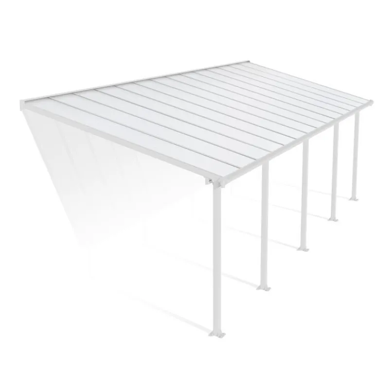 Olympia Pergola Addossata in Alluminio 3X8.6 m Bianco-Canopia Sale