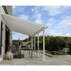 Olympia Pergola Addossata in Alluminio 3X8.6 m Bianco-Canopia Sale