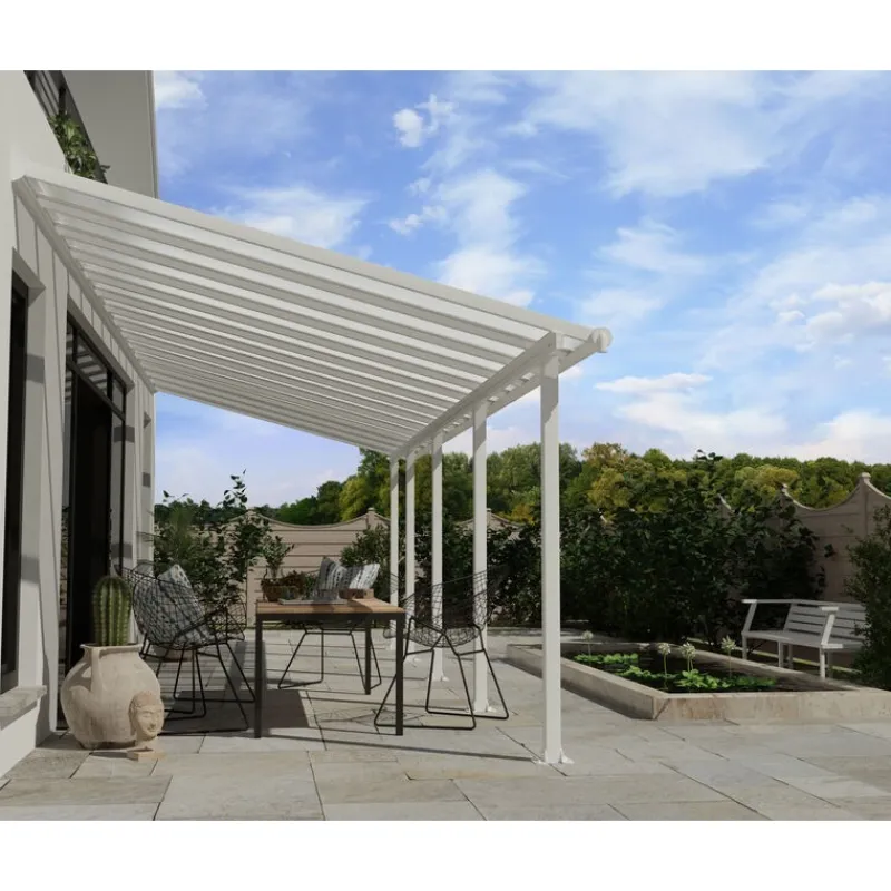 Olympia Pergola Addossata in Alluminio 3X8.6 m Bianco-Canopia Sale