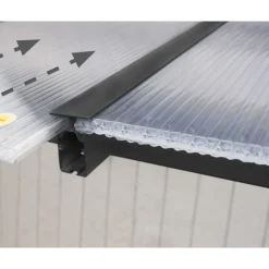 Olympia Pergola Addossata in Alluminio 3X9.2 m Grigio-Canopia Sale