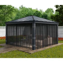 Rete Antizanzarae Per Gazebo Dallas 4.3X4.3 m-Canopia New