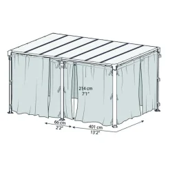 Rete Antizanzare Per Gazebo Milano & Martinique 4.7X2.2 m-Canopia