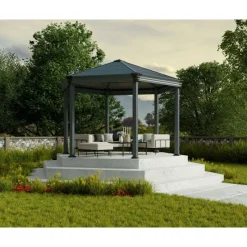 Roma Gazebo Esagonale in Alluminio 3.6X4 m-Canopia Sale