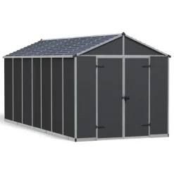 Rubicon Casetta Da Giardino in Policarbonato Ultra Resistente 528X237X235 cm Grigio Scuro-Canopia Best