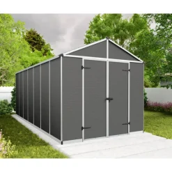 Rubicon Casetta Da Giardino in Policarbonato Ultra Resistente 528X237X235 cm Grigio Scuro-Canopia Best