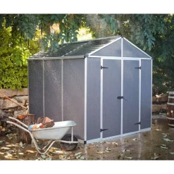 Rubicon Casetta Da Giardino in Policarbonato Ultra Resistente 229X237X235 cm Grigio Scuro-Canopia Clearance