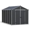 Rubicon Casetta Da Giardino in Policarbonato Ultra Resistente 377X237X235 cm Grigio Scuro-Canopia Outlet
