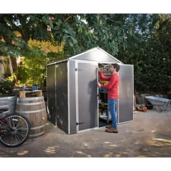 Rubicon Casetta Da Giardino in Policarbonato Ultra Resistente 154X185X217 cm Grigio Scuro-Canopia Hot