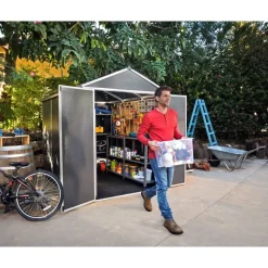 Rubicon Casetta Da Giardino in Policarbonato Ultra Resistente 229X185X217 cm Grigio Scuro-Canopia Online