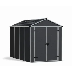Rubicon Casetta Da Giardino in Policarbonato Ultra Resistente 303X185X217 cm Grigio Scuro-Canopia