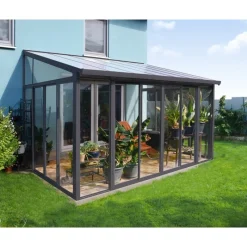 San Remo Pergola Chiusa in Alluminio 3X4.4 m Grigio-Canopia