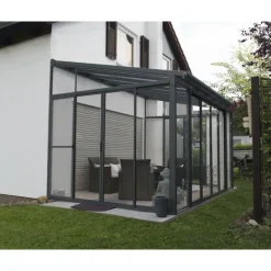 San Remo Pergola Chiusa in Alluminio 3X4.4 m Grigio-Canopia