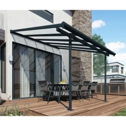 Sierra Pergola Addossata in Alluminio 3X3 m Grigio-Canopia Best