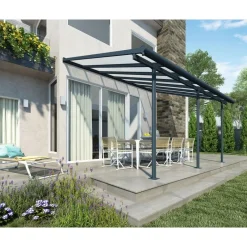 Sierra Pergola Addossata in Alluminio 3X4.3 m Grigio-Canopia Best