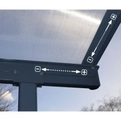 Sierra Pergola Addossata in Alluminio 3X4.3 m Grigio-Canopia Best