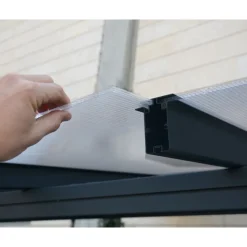 Sierra Pergola Addossata in Alluminio 3X7.4 m Grigio-Canopia Sale